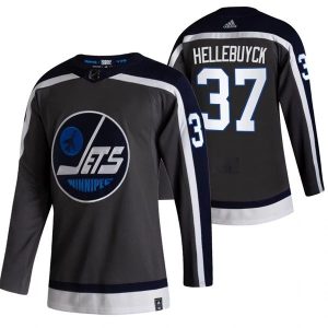 Winnipeg Jets Trikot Connor Hellebuyck 37 2022 Reverse Retro Schwarz Authentic